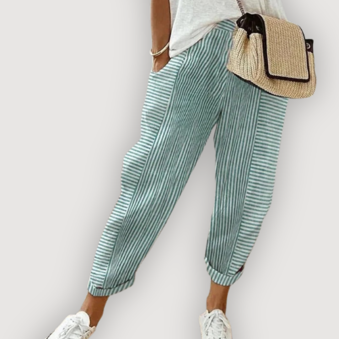 MIRA – STRIPED LINEN TROUSERS